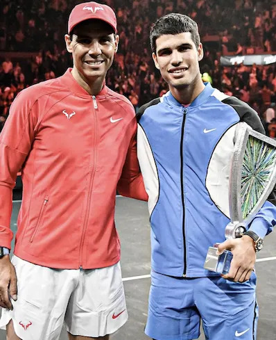 西班牙的Carlos Alcaraz和Rafael Nadal將在巴黎奧運組成夢幻雙打。（翻攝ESPN臉書粉專）
