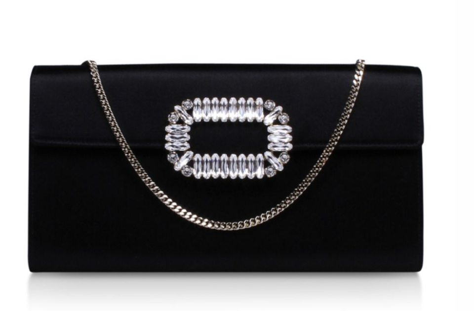 Roger Vivier satin envelope clutch. (PHOTO: Harrods)