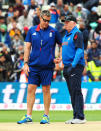 England's coah Ashley Giles (left) and India's coach Duncan Fletcher during the ICC Champions Trophy Final at Edgbaston, Birmingham.