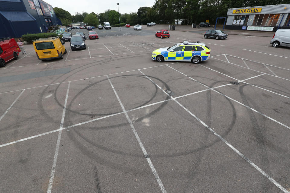 Police near the scene of a crash involving two cars on Monkswood Way in Stevenage. Fourteen people have been injured, some seriously, in the collision that happened at about 9.45pm on Thursday. PRESS ASSOCIATION Photo. Picture date: Friday July 19, 2019. See PA story POLICE Stevenage. Photo credit should read: Yui Mok/PA Wire 