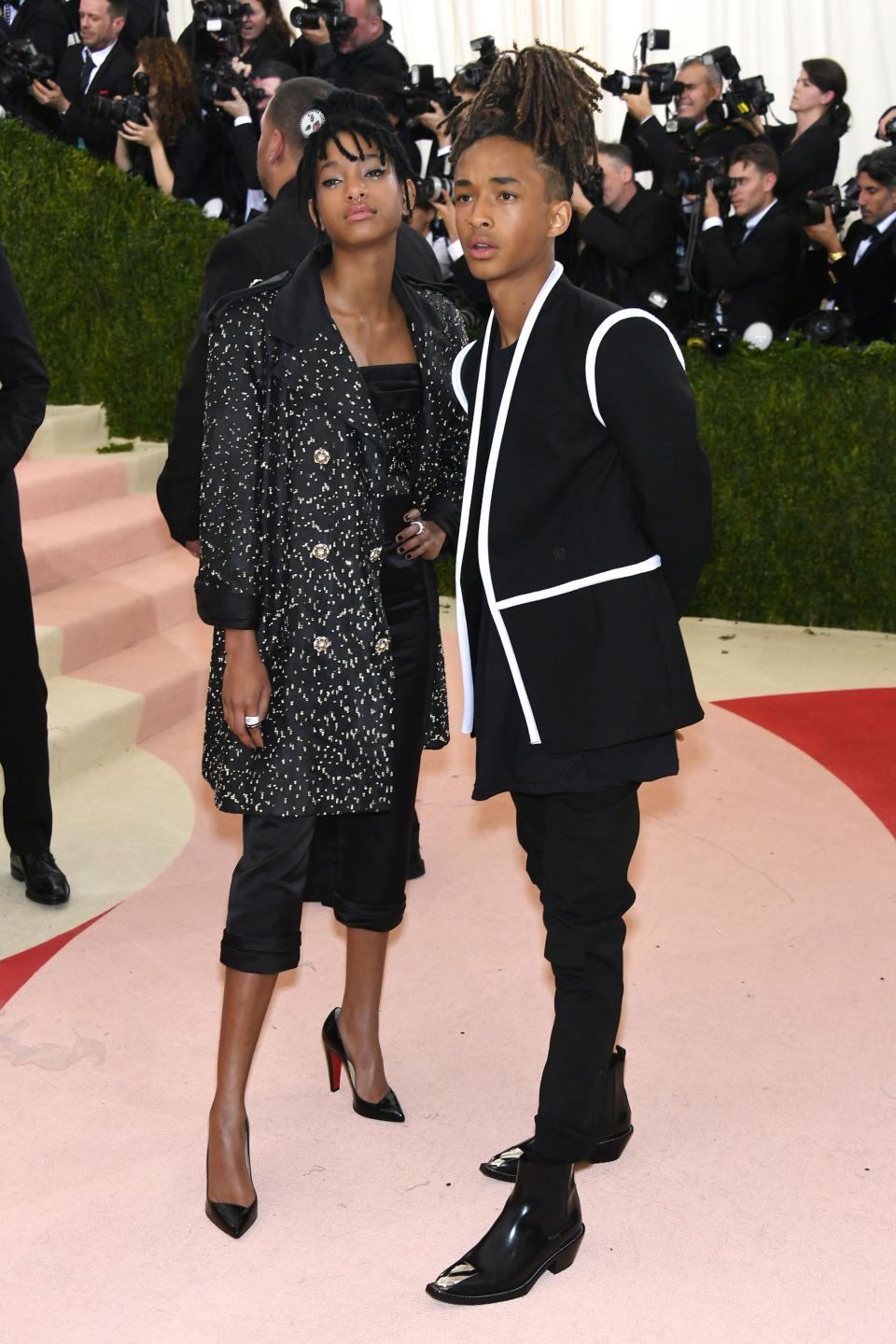 <h1 class="title">Willow Smith in Chanel and Christian Louboutin shoes and Jaden Smith in Louis Vuitton</h1><cite class="credit">Photo: Getty Images</cite>