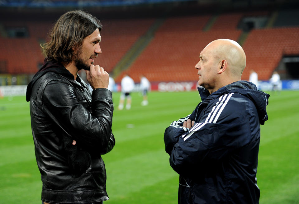 <p>Two AC Milan legends have a catch up in 2010 </p>