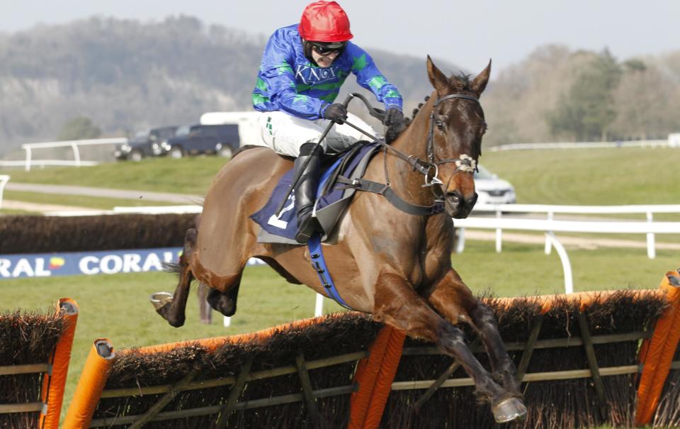 <span>Monbeg Genius in action at Chepstow.</span><span>Photograph: Steve Davies/racingfotos.com/Shutterstock</span>