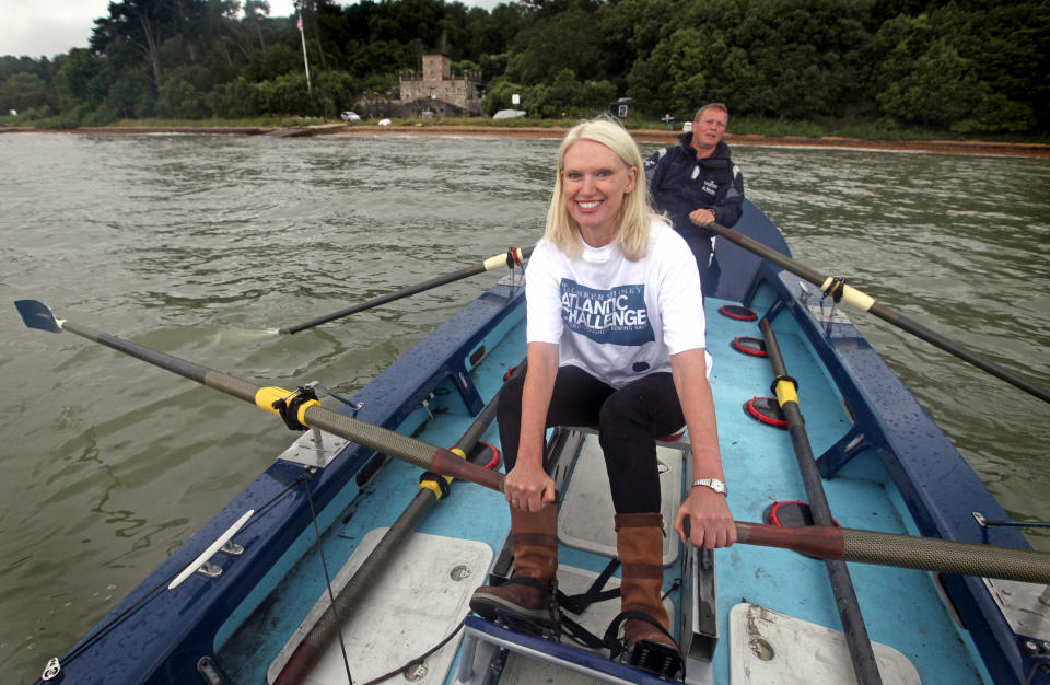 Television presenter Anneka Rice launches the Talisker Whisky Atlantic Challenge 2013 on the eve of ladies day at Aberdeen Asset Management Cowes Week. (Credit: PA)