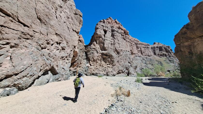 Thomas Tortez of the Torres Martinez Desert Cahuilla tribe walks into Painted Canyon.