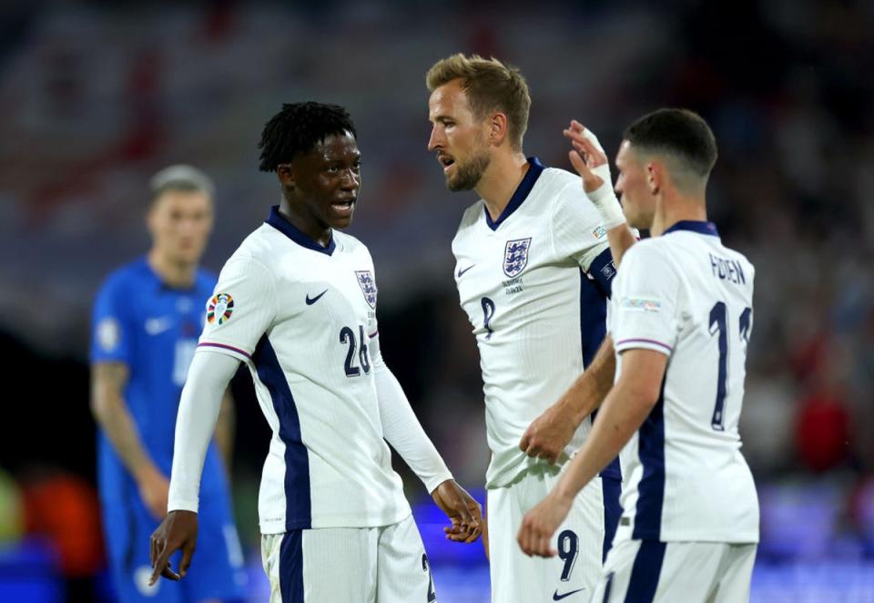 England continued to be stifled in the second half, even after the introduction of Mainoo and Palmer (The FA via Getty Images)