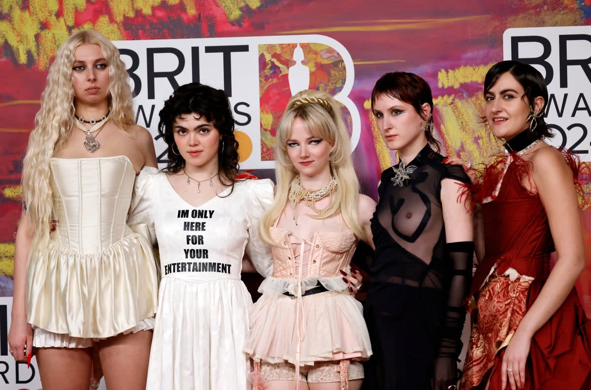 The Last Dinner Party at the Brit Awards 2024 (AFP via Getty Images)