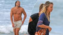 Margot Robbie and Tom Ackerley's beach day out