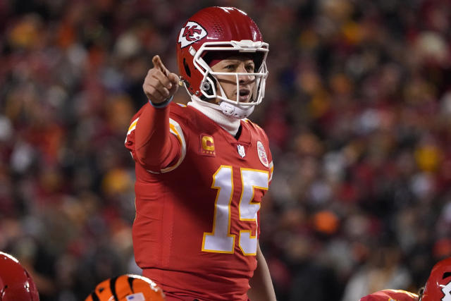 Kansas City Chiefs tight end Travis Kelce in action against the Cincinnati  Bengals during the first half of the NFL AFC Championship football game,  Sunday, Jan. 30, 2022 in Kansas City, Mo.. (