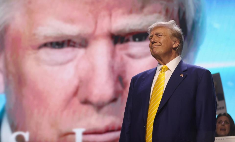 PHOTO: Former President Donald Trump speaks during a Turning Point PAC town hall at Dream City Church, June 06, 2024, in Phoenix, Az.  (Justin Sullivan/Getty Images)