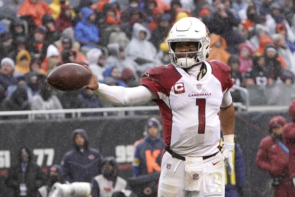 Cardinas quarterback Kyler Murray accounted for all four Arizona touchdowns in his return against the Chicago Bears on Sunday. (AP Photo/David Banks)
