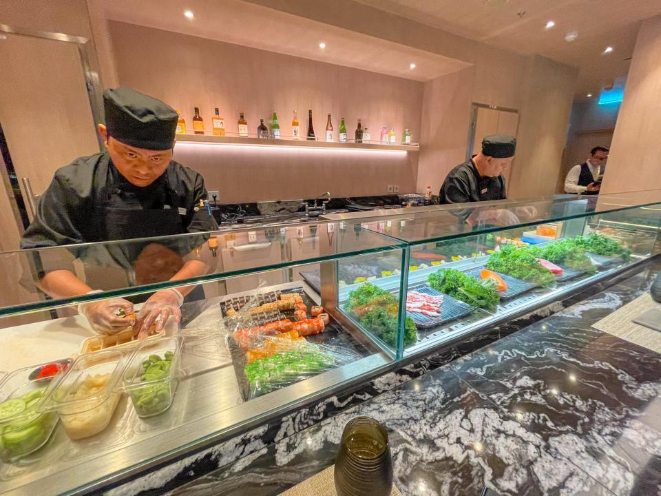 sushi chefs at Kaiseki on  Silversea's Silver Ray cruise ship