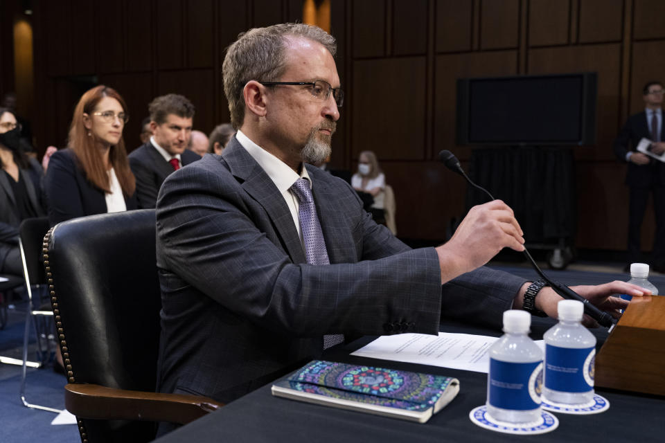 CORRECTS SPELLING FROM PETER TO PEITER - Twitter whistleblower Peiter Zatko arrives to testify to a Senate Judiciary hearing examining data security at risk, Tuesday, Sept. 13, 2022, in Washington. (AP Photo/Jacquelyn Martin)