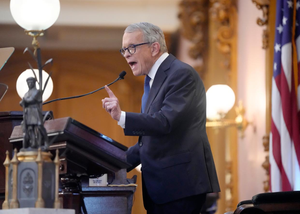 Ohio Gov. Mike DeWine answered questions about $2.5 million FirstEnergy spent in support of his 2018 bid for governor.