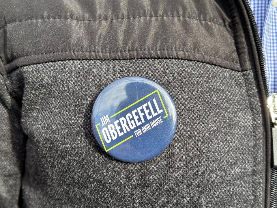 A button for Obergefell's state House campaign.