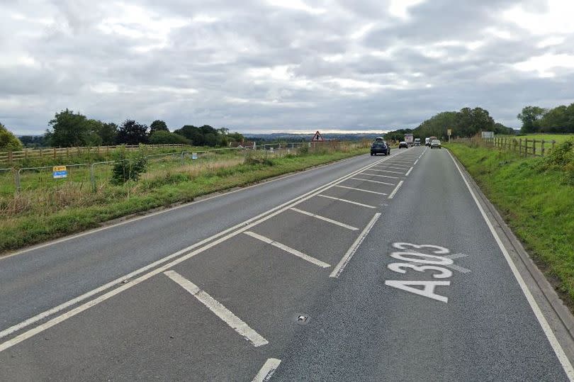 Street view of the A303 at Camel Hill