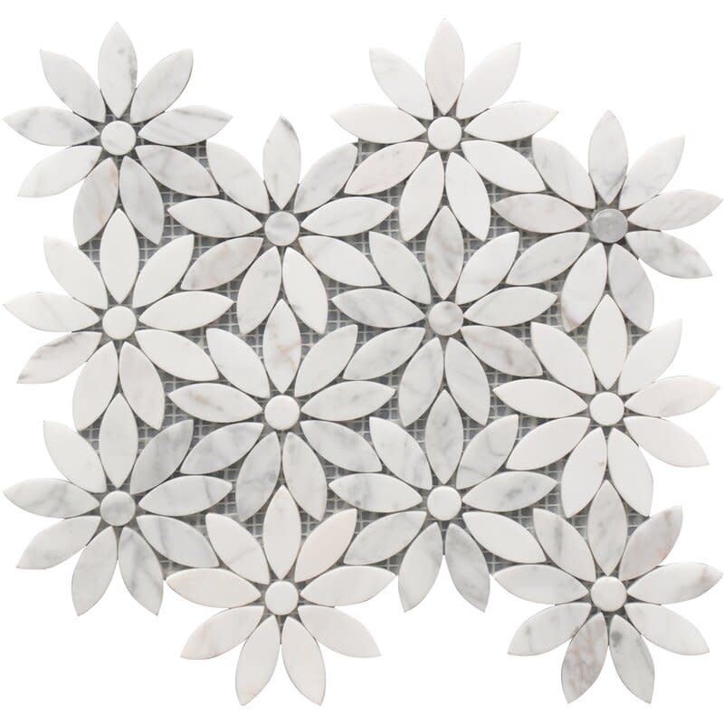 <p><a href="https://go.redirectingat.com?id=74968X1596630&url=https%3A%2F%2Fwww.wayfair.com%2F--%2Fpdp%2Froca-tiles--daisy-flower-marble-mosaic-10x12-ustmmflo004-l2970-roct1012.html&sref=https%3A%2F%2Fwww.housebeautiful.com%2Fshopping%2Fg60662357%2Fshop-and-tell-what-designers-buy-at-wayfair%2F" rel="nofollow noopener" target="_blank" data-ylk="slk:Shop Now;elm:context_link;itc:0;sec:content-canvas" class="link ">Shop Now</a></p><p>Daisy Flower Marble Mosaic 10x12</p><p>wayfair.com</p><p>$216.02</p>