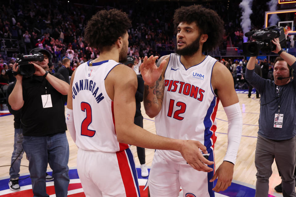 底特律活塞在家中結束了28連敗惡夢。（NBA Photo by Gregory Shamus/Getty Images）