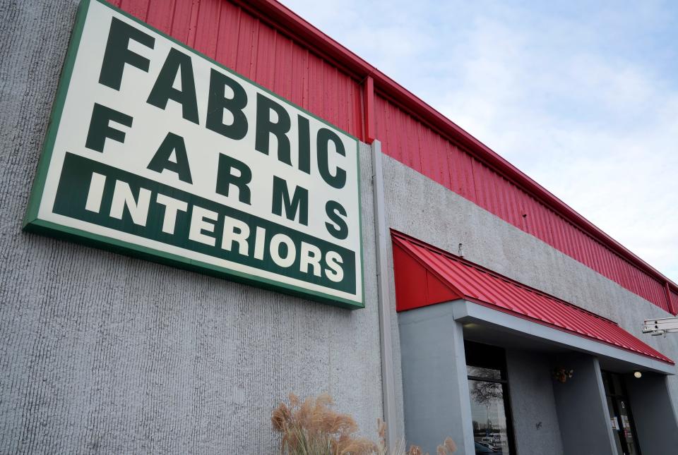 The storefront of Fabric Farms, a fabric store and upholsterer in Hilliard