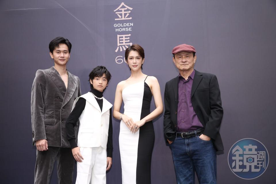 《老狐狸》11日於金馬首映，4位演員劉冠廷（左起）白潤音、劉奕兒、陳慕義等人出席。