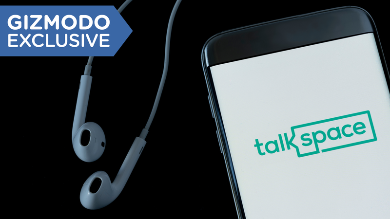 The Talkspace app logo on a phone.