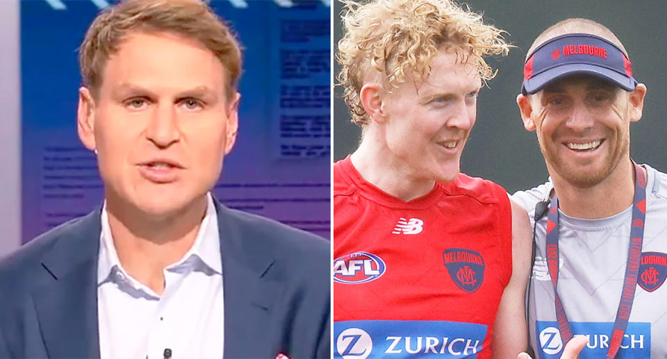 Pictured left is AFL pundit Kane Cornes.