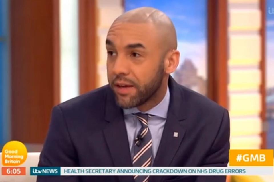 Concerned: Alex Beresford revealed that his partner Brianne Delcourt isn't well (Good Morning Britain)