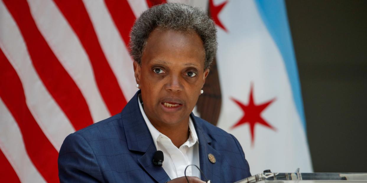 Chicago's Mayor Lori Lightfoot speaks during a science initiative event at the University of Chicago in Chicago, Illinois, on July 23, 2020.JPG