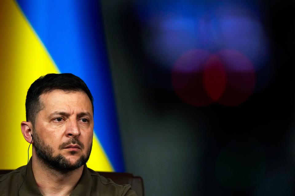 Ukraine’s President Volodymyr Zelenskyy on Friday signed a law moving the official Christmas day (AP)