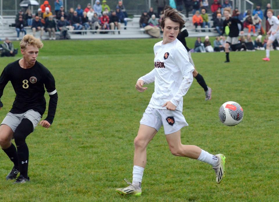 Harbor Springs freshman Henry Juneau added a pair of goals Thursday against Charlevoix in their district final match, bringing his season total to 35.