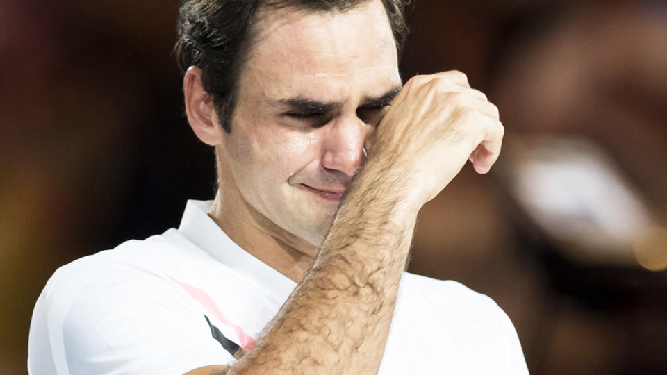 Roger Federer, pictured here after winning the 2017 Australian Open.