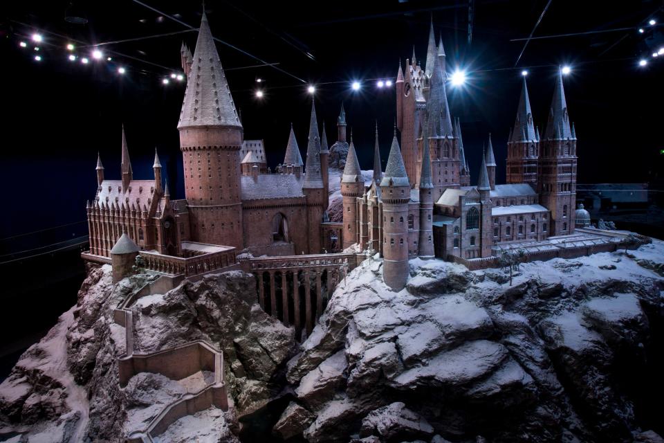 A stunning Hogwarts castle model covered in snow is on display at Warner Bros.' "The Making of Harry Potter" studio tour in Leavesden, England. Tim Anderson (courtesy)