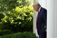 President Donald Trump arrives to speak at an event on protecting seniors with diabetes in the Rose Garden White House, Tuesday, May 26, 2020, in Washington. (AP Photo/Evan Vucci)