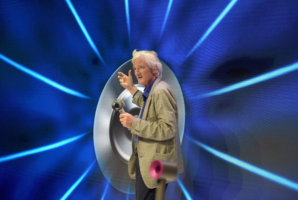 NEW YORK, NY - SEPTEMBER 14:  Dyson founder and chief engineer Sir James Dyson speaks onstage during the Dyson Supersonic Hair Dryer launch event at Center548 on September 14, 2016 in New York City.  (Photo by Jason Kempin/Getty Images for Dyson)