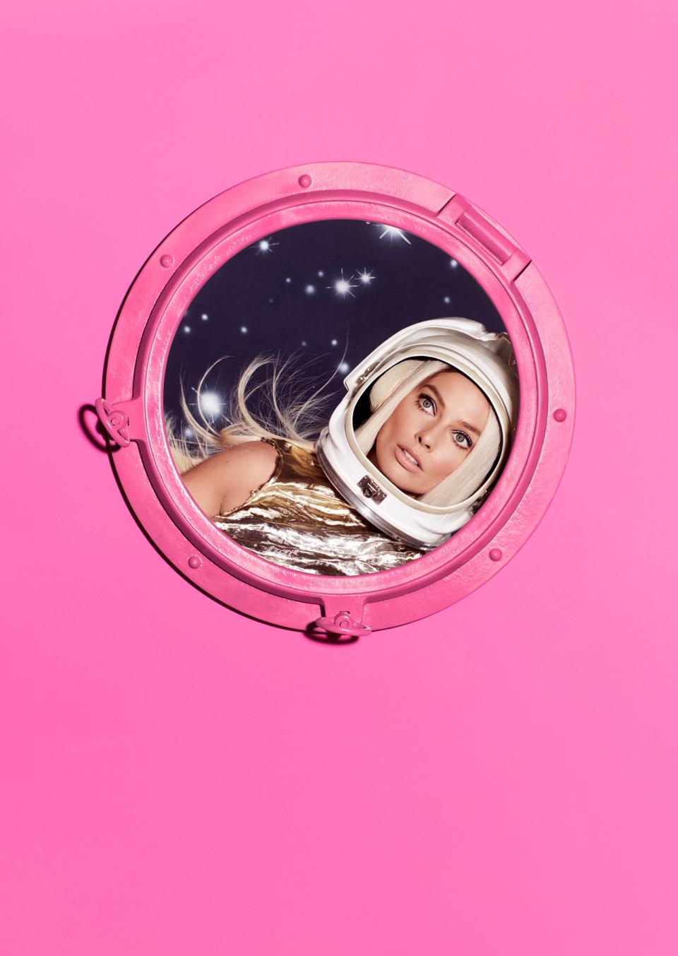 SPACE ODYSSEY
&#x00201c;It was literally imaginative play,&#x00201d; says Gerwig of writing the Barbie script with her partner, Noah Baumbach. Robbie wears a Proenza Schouler dress.