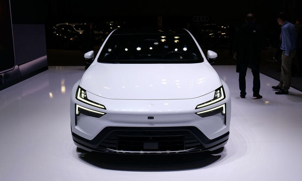 <p>A hands-on photo of the upcoming Polestar 4 from the 2024 New York International Auto Show.</p>
