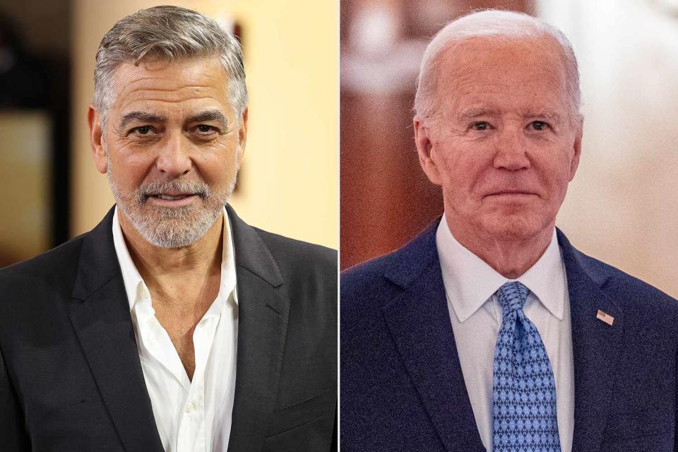 <p>Neil P. Mockford/Getty, Andrew Harnik/Getty</p> George Clooney and Joe Biden