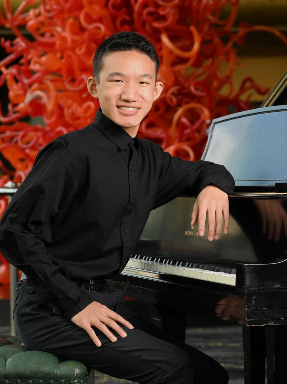 Alvin Gao, pianist, poses for photos for the 2023 Salute to Youth Portraits at Abravanel Hall in Salt Lake City on Wednesday, Oct. 4, 2023. | Scott G Winterton, Deseret News