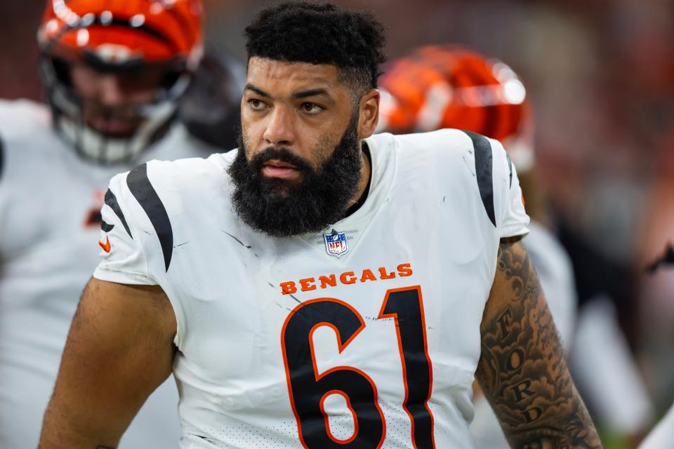 Cincinnati Bengals offensive lineman Cody Ford against the Arizona Cardinals at State Farm Stadium. (Mark J. Rebilas-USA TODAY Sports)