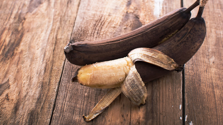 Brown banana ready for baking