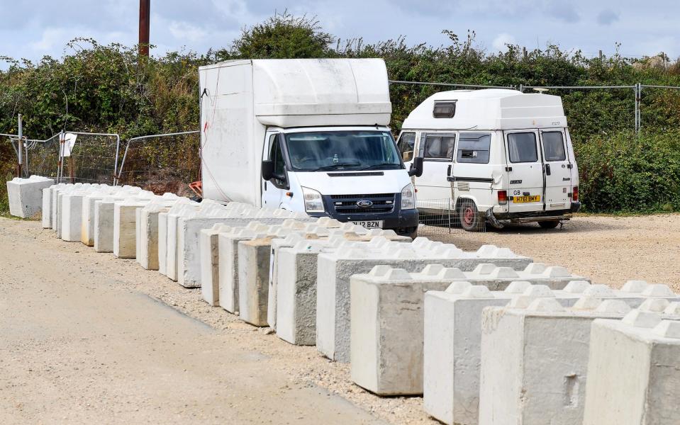 Two of the trapped motorhomes