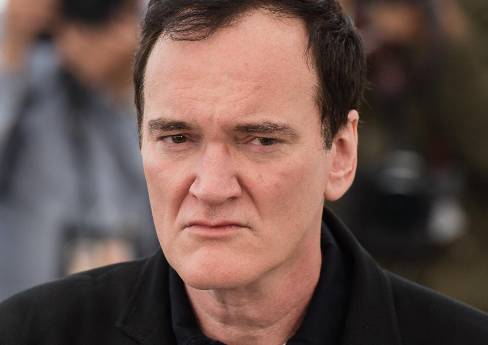 Director Quentin Tarantino posed at Cannes film festival for the premiere of film 'Once Upon a Time in Hollywood'