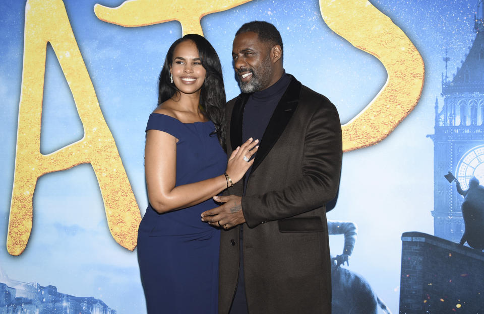 Sabrina Dhowre Elba, left, and Idris Elba attend the world premiere of &quot;Cats&quot; at Alice Tully Hall on Monday, Dec. 16, 2019, in New York. (Photo by Evan Agostini/Invision/AP)