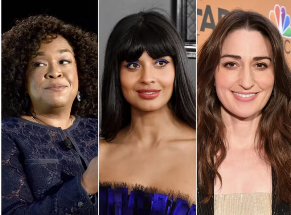 Shonda Rhimes, Jameela Jamil, and Sara Bareilles are among a growing number of celebrities leaving Twitter (Getty Images)