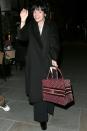 <p>Lily Allen leaves Scott's restaurant in London on Monday with a monogrammed bag. </p>