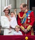 <p>To celebrate Trooping the Colour back in 2016, Princess Charlotte made her balcony debut memorable in a sweet baby pink dress and matching shoes. The smock number quickly sold out. (Photo: Getty Images) </p>
