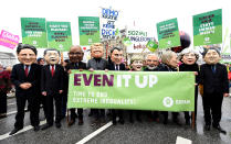 <p>Oxfamís Big Heads depict G20 leaders take part in protests ahead of the upcoming G20 summit in Hamburg, Germany July 2, 2017. (Fabian Bimmer/Reuters) </p>