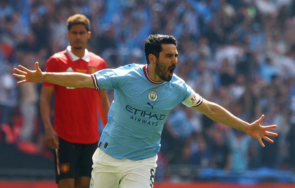 Ilkay Gundogan made history with the fastest-ever FA Cup final goal (Action Images via Reuters)