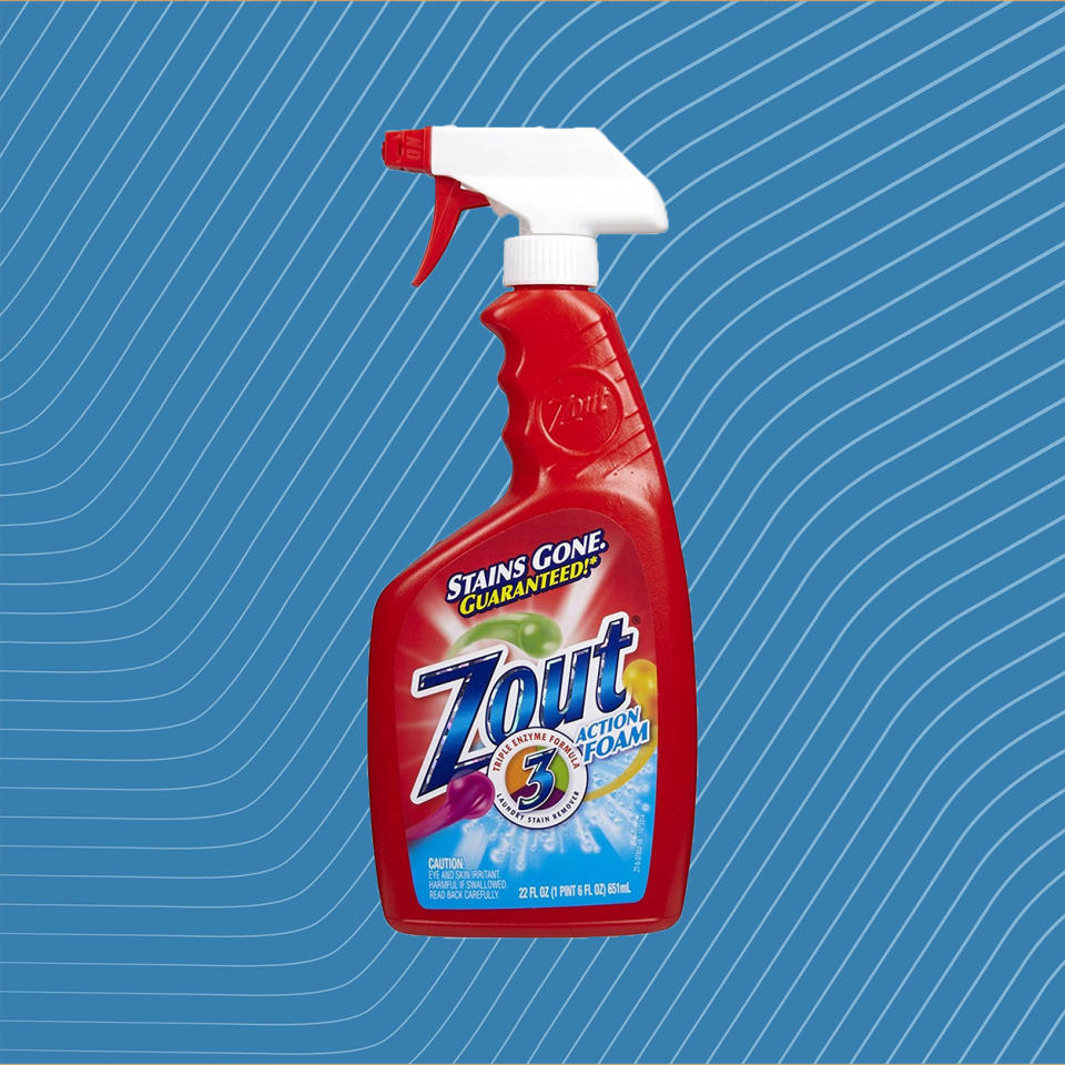 Zout stain remover over blue background