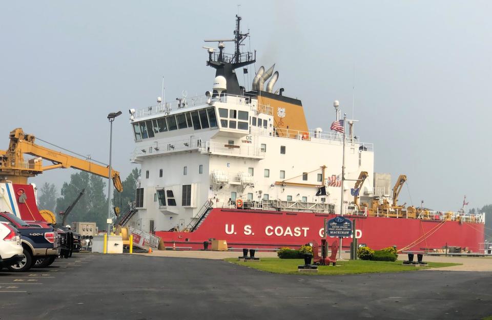 The U.S. Coast Guard Cutter Mackinaw, stationed in Cheboygan.